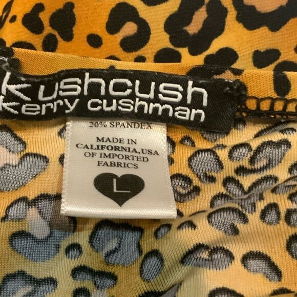Kushcush by Kerry Cushman swimsuit plunge Leopard Large - Picture 11 of 11